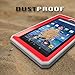 Fintie Impact Resistant Case for Amazon Fire (Previous 5th Generation, 2015 7 inch) - [CaseBot Tuatara] Rugged Unibody Hybrid Full Protective Bumper Cover with Built-in Screen Protector, Red