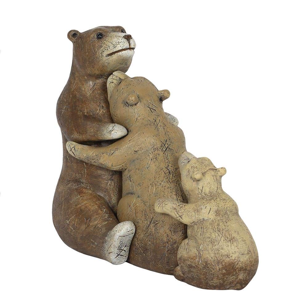 Adorable Brown Bears Family Ornament - 10cm x 12cm (1 Pc.) - Featuring Loving Daddy, Mummy & Baby Bears for Loved Ones