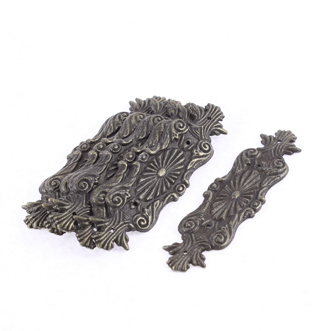 Sourcingmap® Hardware Box Retro Style Corner Edge Decor 80mmx22mm 8pcs Bronze Tone