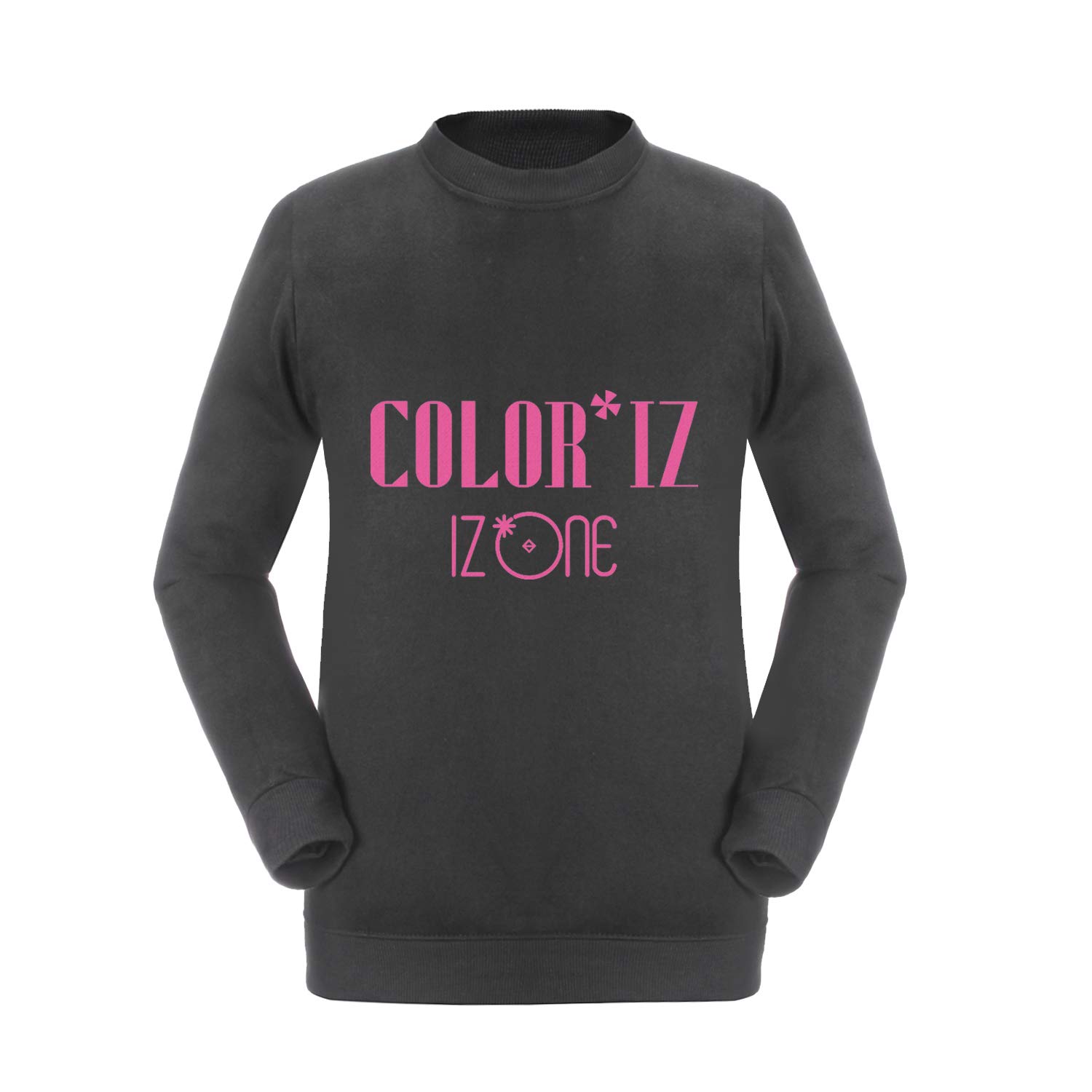 Fanstown Kpop Izone Hoodie Sweatshirt Team Logo Member Name Black