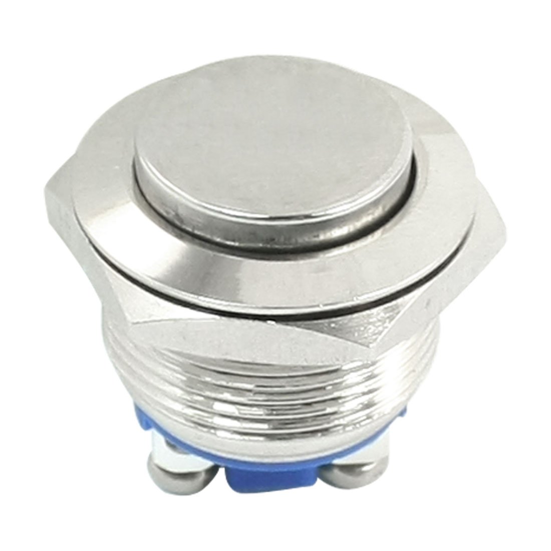 Sourcingmap AC 250V 3A 19mm Flush Mounted SPST Momentary Metal Push Button Switch