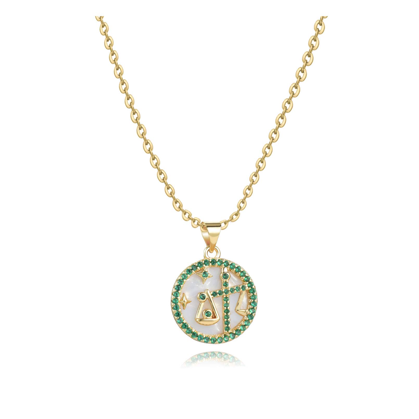 SBI Jewelry Zodiac Gold Libra Necklace for Women Libra Pendant Necklace for Women Birthday Jewellery Gifts