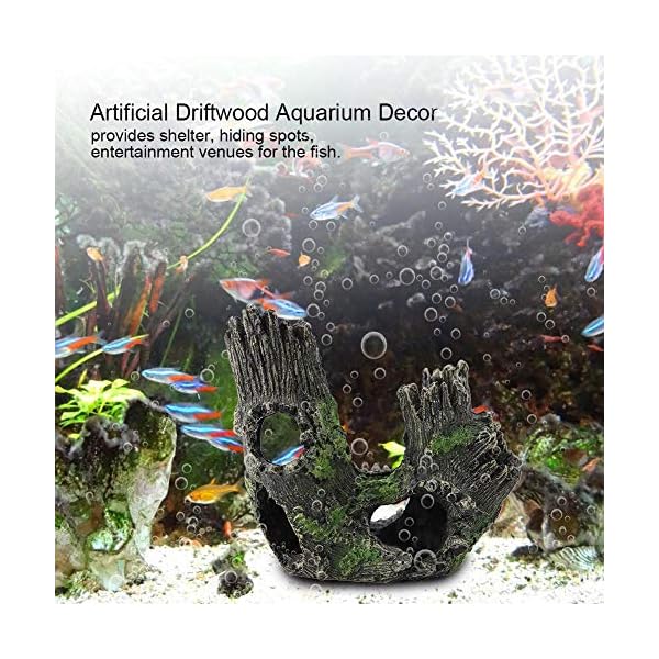 Duokon Marine Fish Tank Acquario Ornament Resina Artificiale Legno Marcio Decor Cave Decorazione Naturale Habitat(ST…