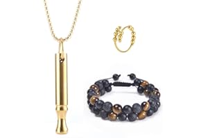 KSBWR Mindful Breathing Necklace for Anxiety Stress Relief for Habitual Breath Meditation and Anxiety Relief Breathing Love FrequencyTool Tuning to Promote Calm Mindfulness Relaxation Necklace (Gold)