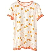 JWWN Girls Summer Princess Nightgown Dress Kid Modal Short Sleeve Pajama Sleepwear