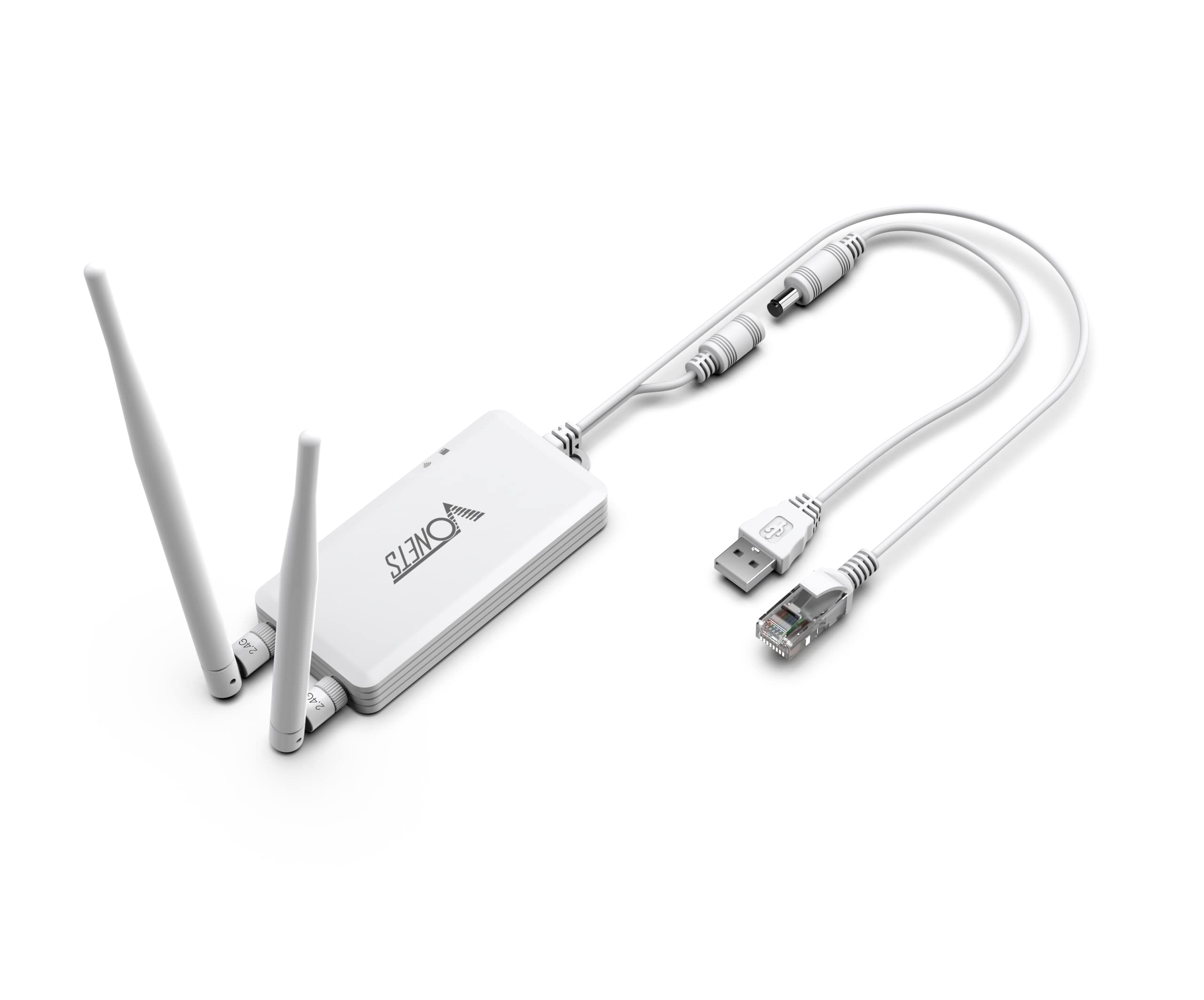 Vonets VAP11S Mini WiFi Bridge/Repeater/Router - 2.4GHz Industrial with 2 RJ45 Ethernet Ports and 2 External Antennas, Perfect for Electronic Scale, PLC, DVR