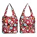 b.m.c BMC Mixed Design Washable Foldable Wallet Style Nylon Reusable Grocery Bags Tote - (Floral Fun) Set of 3