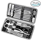 Manicure Pedicure Set Nail Clippers - Ucio 18 Pieces Stainless Steel Manicure Kit,Pedicure Kit, Professional Hygiene Kit Nail Tools with Portable Travel Case Beauty Care Tools