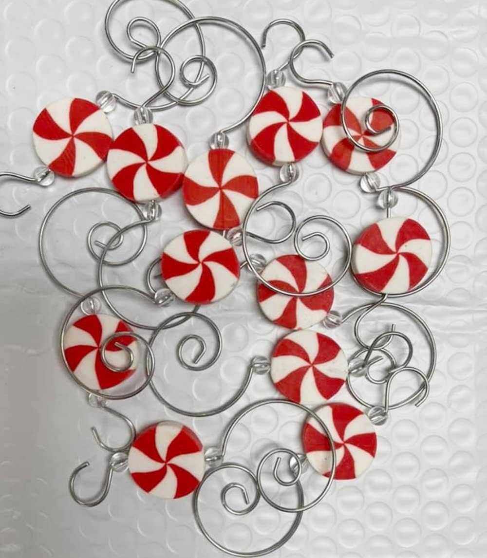 Ornament Hooks - Peppermint Ornament Hooks | 12 Pack | 3 inch