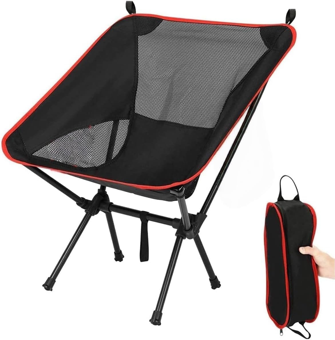 Nestling Portable Ultralight Folding Chair Camping Chair for Outdoor, Camping, Picnic, Fishing, Hiking and More (Red)