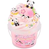 Pink Peach Butter Slime Kit with Fun Panda Charms &amp; Add-Ins &ndash; Soft Non-Sticky Scented Slime for Kids, Birthday Gifts for Boys &amp; Girls, Classroom Rewards, DIY Stress Relief Toy (300 ml)