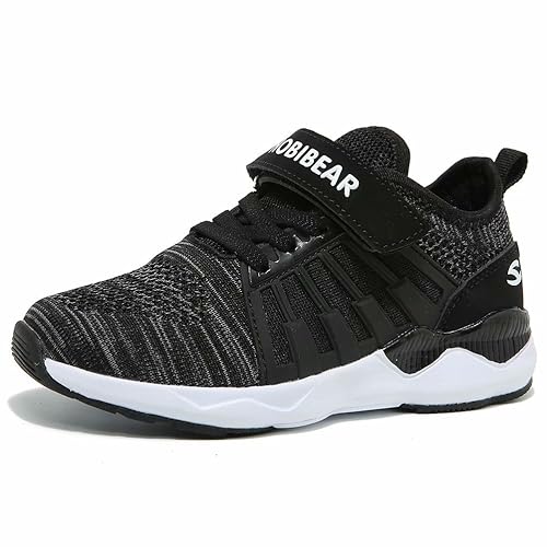 HOBIBEAR Boys Breathable Knit Sneakers Lightweight Mesh Athletic