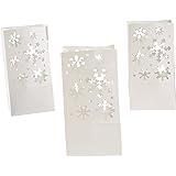 Fun Express Paper Snowflake Luminary Bags | 12 Count | Great for Winter-Themed Christmas Parties Treats, Prizes, and Favors