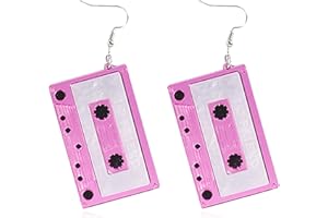 80s 90s Outfits for Women Retro Cassette Tape Earrings Funny Neon Clothes Jewelry Gift