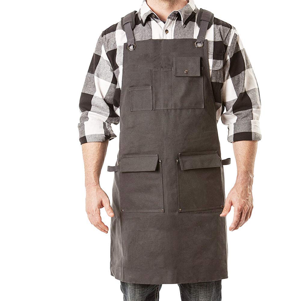 Qchengsan Carpenters Apron for Men,Heavy Duty Workshop Workman Apron,Waxed Canvas Tool Apron Pottery Welding Apron,Carpenters Woodworking Tools,Tools Gifts for Men Dad Husband
