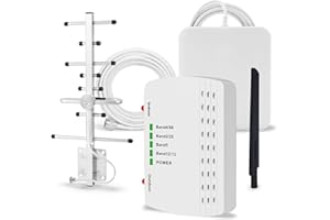 YJXCELL Cell Phone Booster for Home, Up to 6000 Sq.Ft,Cell Phone Signal Booster with 2 Indoor Antennas for Band 66/2/4/5/12/17/13/25,Boost 4G 5G LTE Data for All U.S. Carriers, FCC Approved