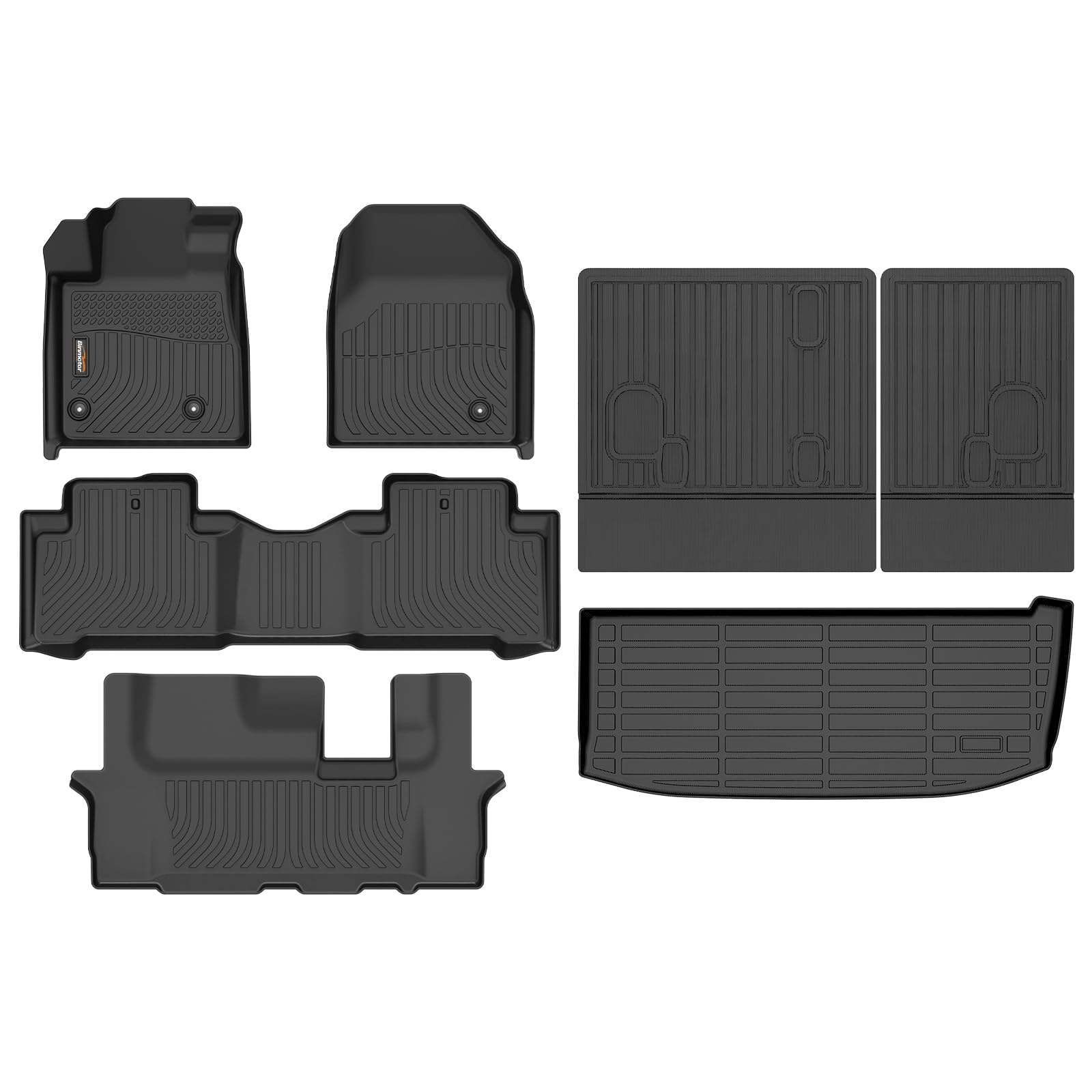 Binmotor-Floor Mats with Cargo Liner Set for Honda Pilot 2009-2015, All Weather Car Floor Mats Cargo Trunk Mat for Honda Pilot Accessories Liners Image