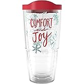 Tervis EttaVee Christmas Holiday Comfort and Joy Made in USA Double Walled Insulated Tumbler Travel Cup Keeps Drinks Cold & Hot, 24oz, Comfort and Joy