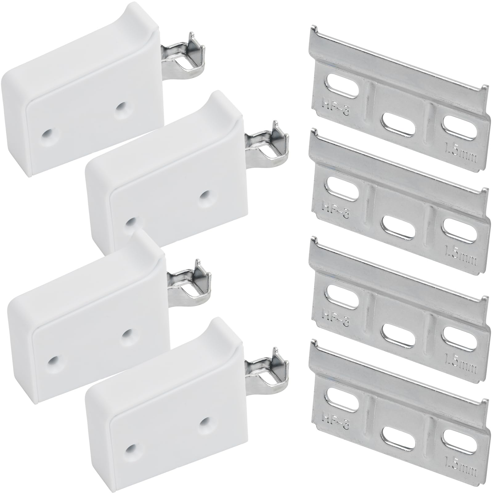 Naseom 4-Piece White Adjustable Wall Mount: 150kg Load, Steel Cupboard Hanger System