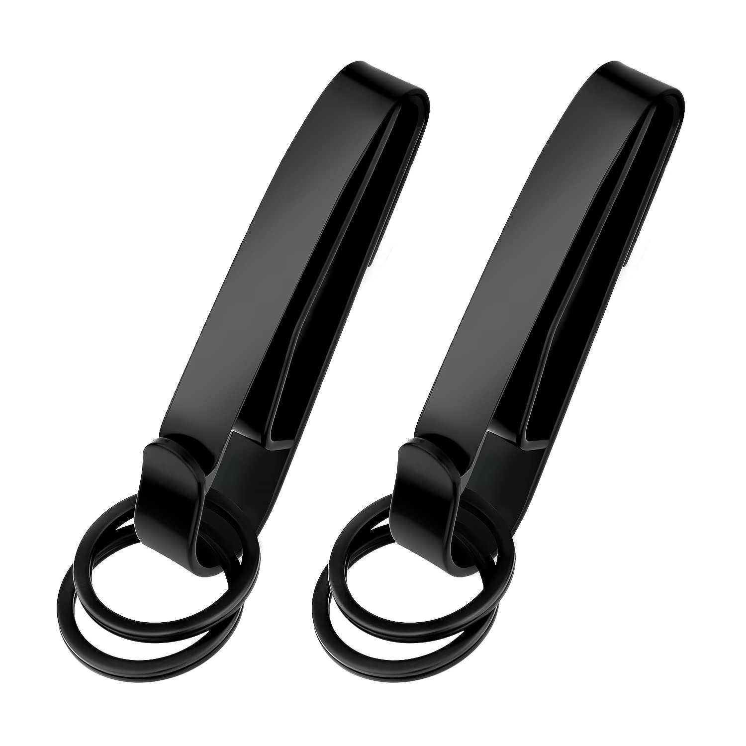 TOYMIS 2pcs Duty Belt Key Holder, Stainless Steel Tactical Stealth Belt Loop Key Ring Belt Key Clip for Police Prison Guards Law Enforcement Fire Agencies