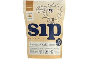 Sip Herbals Organic Coffee Alternative - Cinnamon Roll - Caffeine Free with Chicory & Dandelion - As Seen on Shark Tank (15 Servings)