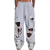 YTRPI Women Sweatpants Ripped Adjustable Knot Loose Casual Trousers Y2K Hip-Hop