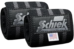 Schiek Sports Heavy Duty Wrist Wraps - Gym Workouts Wrist Support - Black Out Line Wrist Wraps