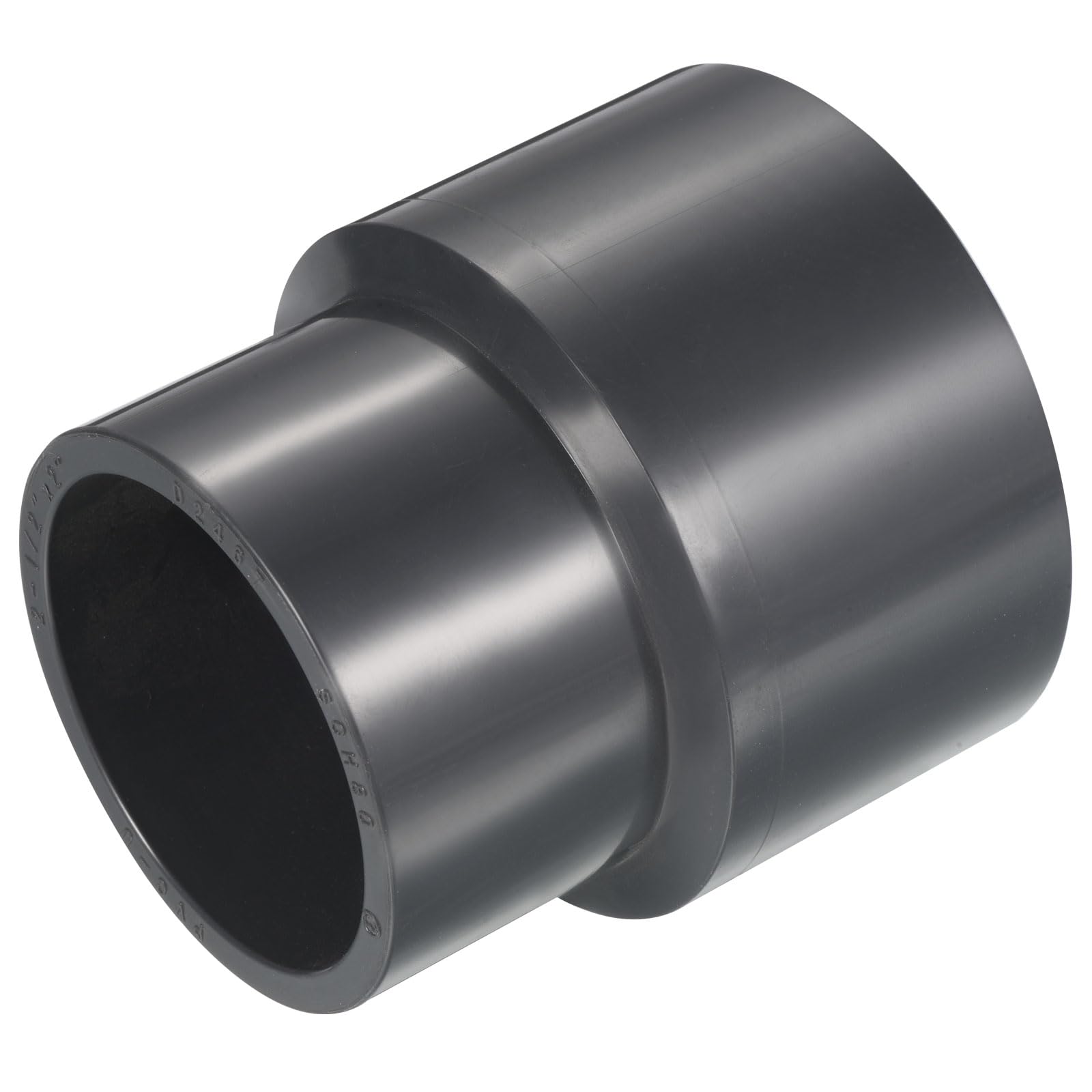 YOKIVE UPVC Reducer Fitting, Straight Adapter Connector Connect Pipe Socket Schedule 80, Great for Bathroom, Kitchen, Sink (Gray, 2-1/2" x 2")