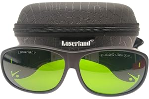 Laserlands 190-450nm&800-1700nm OD4+ Blue+IR 808nm,810nm, 904nm,980nm, 1064nm, 1510nm, 1530nm, 1610nm Nd:YAG Laser Protective Goggles Safety Glasses Protection Eyewear CE He-Cd T4-4