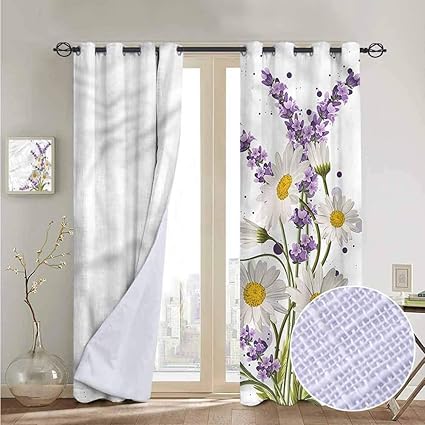 Amazon.de: NUOMANAN Schlafzimmervorhänge, Lavendel, gepunktet