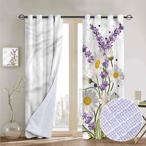 Amazon.de: NUOMANAN Schlafzimmervorhänge, Lavendel, gepunktet