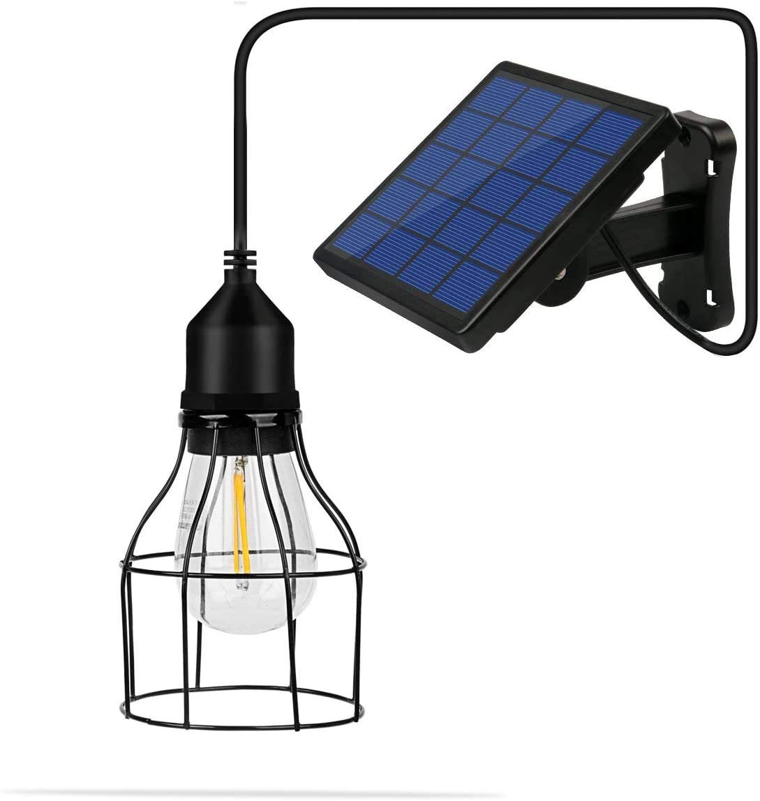 Lixada Solar Pendant Light Classical E27 LED Outdoor Hanging Solar Powered Sensitive Shed Lights, Waterproof Pendant Decoration Lamp for Barn Farm Garden Yard Patio Balcony House Landscape
