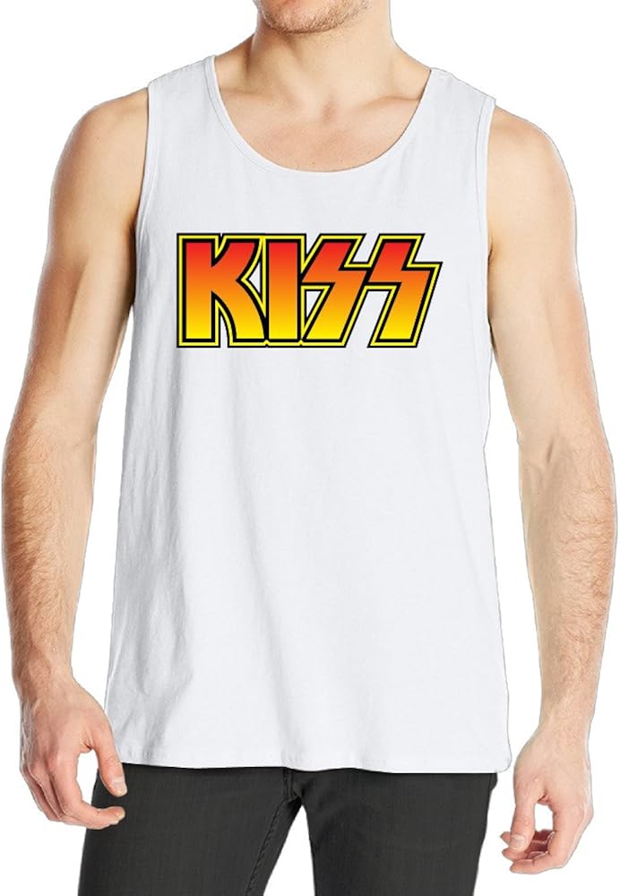 Ptloveing Men's Kiss Band Logo Tank Top Vest Sleeveless