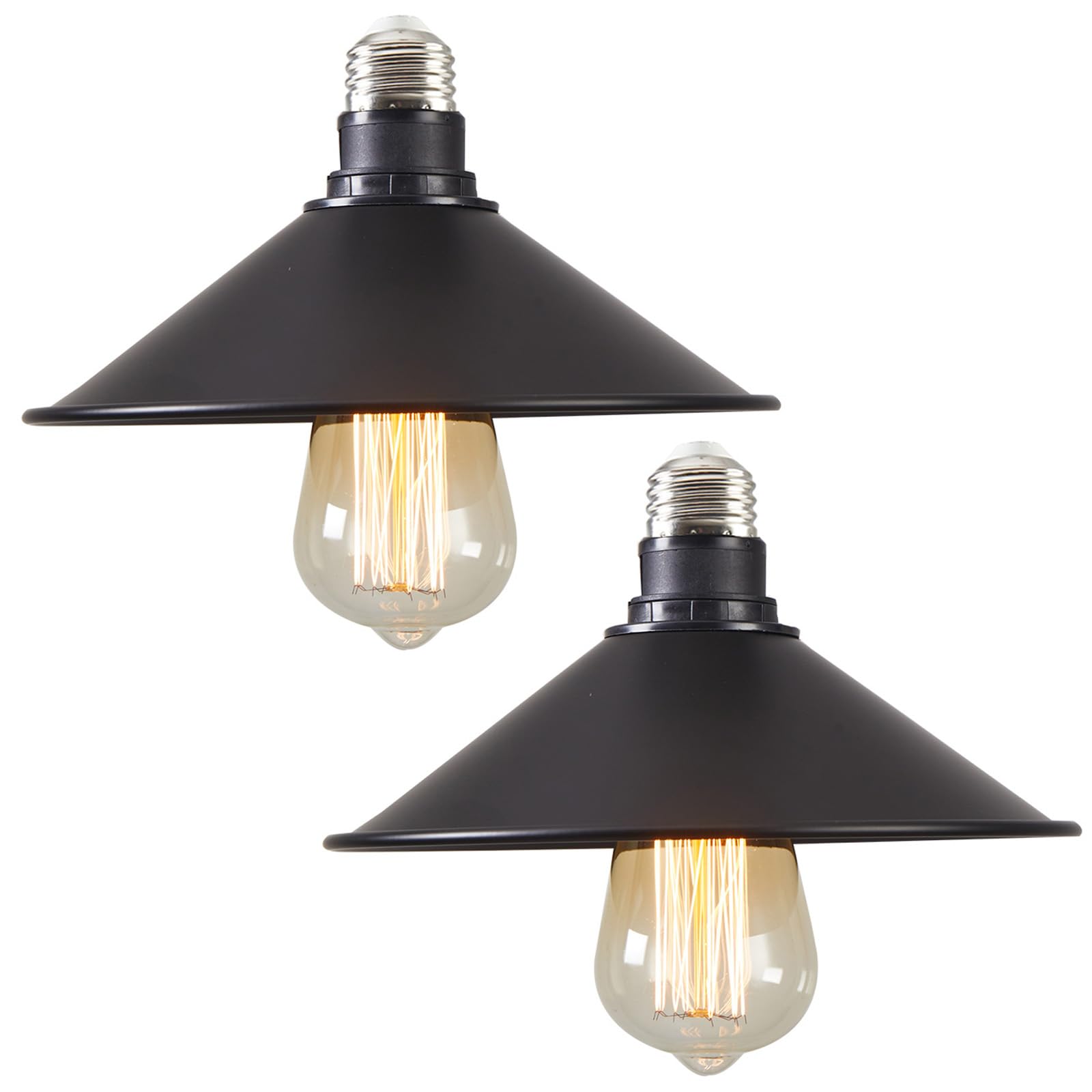 Photo 1 of WOERFU 2-Pack E26 to E26 Screw-in Industrial Style Ceiling Lights Fixture, Matte Black Farmhouse Light Fixtures for Kitchen, Laundry Room, Entryway, Hallway