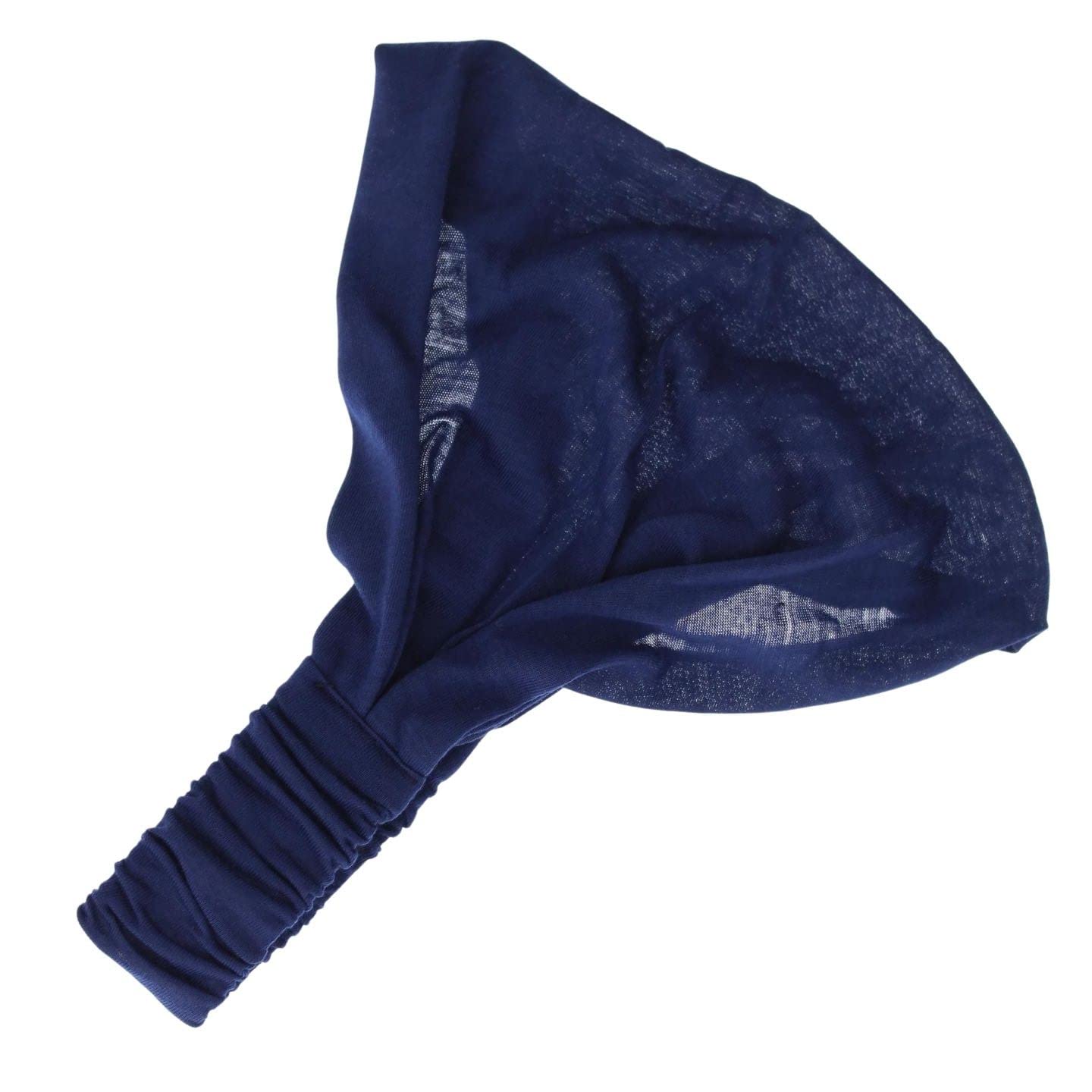 Topkids Accessories Adjustable Headbands for Women's Hair and Girls, Women's Fashion Headbands, Stretchy Headbands for Women, Wide Headband, Cotton Headbands for Women, Fabric Headband (Navy Blue)