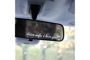 Miarita 3X Drive Safe I Love You Holographic Rearview Mirror Decal, Car Window Decals, Car Stickers for Women, I Love You Drive Safe Mirror Sticker