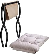 HollyHOME Foldable Foot Stool with Metal Legs Gray Living Room Ottoman view 4