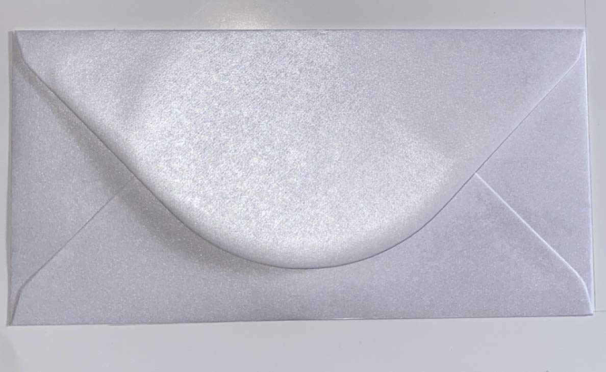 DL (110mm x 220mm) Coloured Envelopes for Greetings Cards Party Invitations & Craft - Pack of 12 (Pearl White)