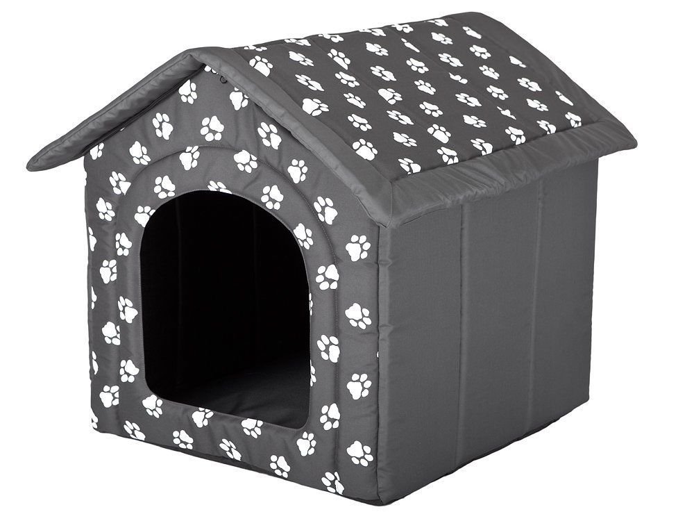 Hobbydog DOGGY R3 BUDSWL4 Doghouse R3 52 x 46 cm Grey with Paws, M, Grey, 1.100000000000001 kg