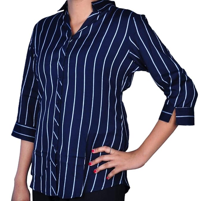 Blue shirt with white lines Clearance