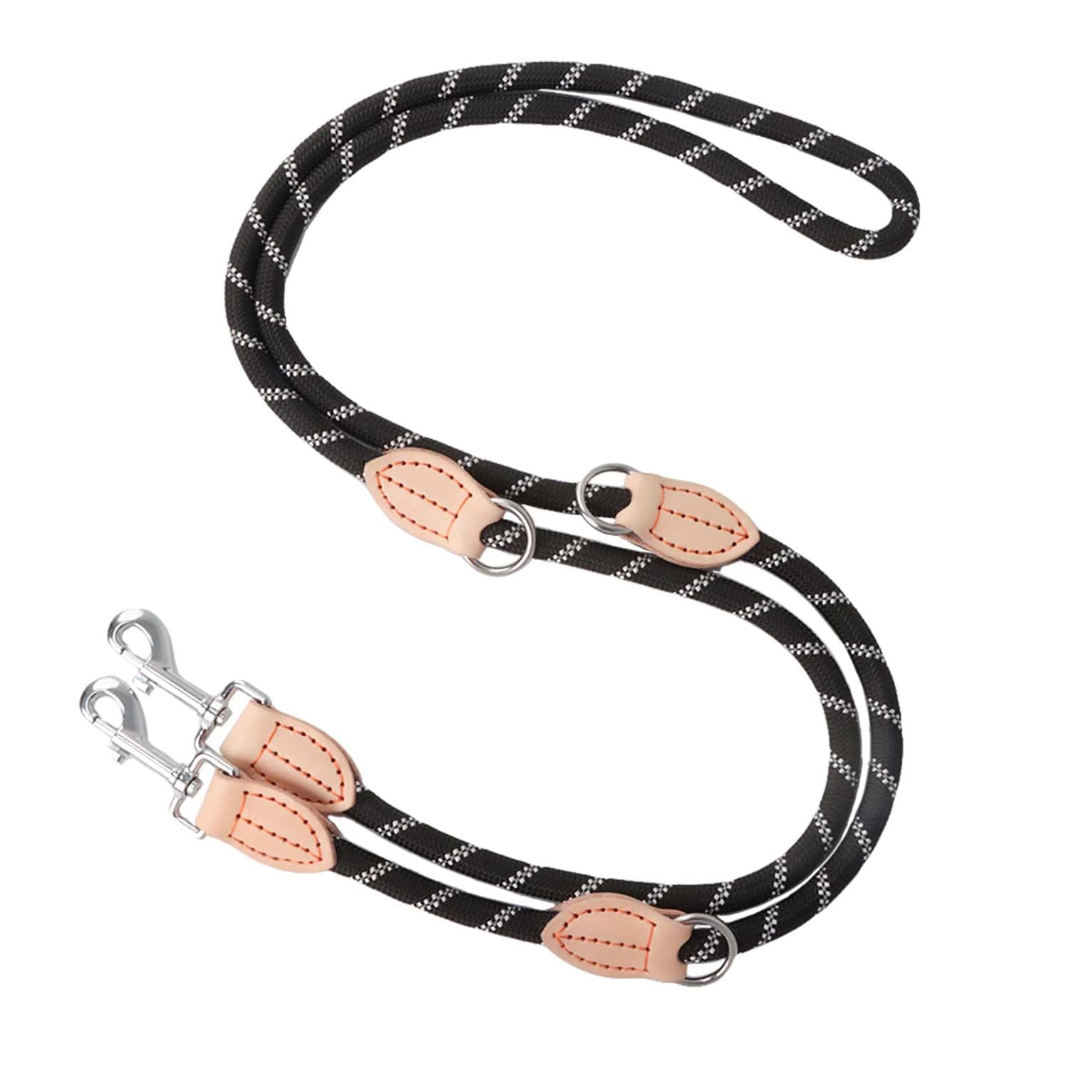 Aitodos® 2.0m Dog Leash Strong, Anti-Pull Dog Leash, Suitable for Training or Walking, Suitable for Small, Medium and Large Dogs, Black, Night Reflective