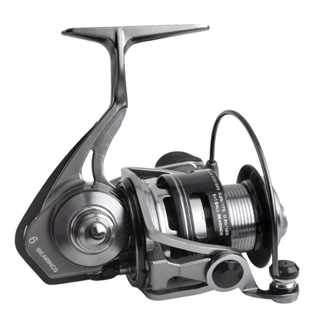 サイズ 5000 B07mn9y497 1ベアリング右ダブルハンドルシステム塩水淡水釣りダブルドラグブレーキシステム Cafuty 5000 紡績釣りリール12 スピニングリール 初回限定お試し価格
