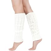 Junely Leg Warmers 80s Knit Leg Warmer Neon Legwarmers | Winter Ballet Cutecore Figure Skating Dance Scene Boot Ice Skating Gym Yoga Fitness Halloween Cosplay