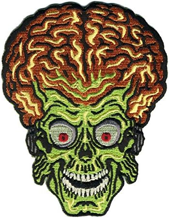Mars Attacks Alien Head Embroidered Iron On Patch