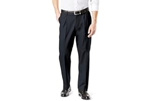 Dockers Men's Relaxed Fit Signature Khaki Lux Cotton Stretch Pants-Pleated