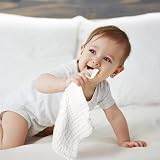 Lanjue 8 Pcs Muslin Cloths 12x12 Inch 6-Layer Baby Burp Cloths White view 7