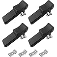 QWORK Rubber Draw Latch, 4 Pack Flexible Black Soft Front Storage Rack Latch with Concealed Keeper for Cooler, Cargo Box