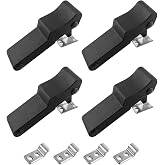 QWORK Rubber Draw Latch, 4 Pack Flexible Black Soft Front Storage Rack Latch with Concealed Keeper for Cooler, Cargo Box