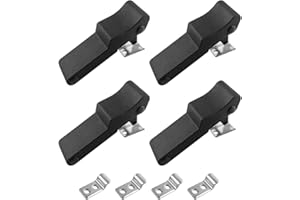 QWORK 4 Pack Flexible Rubber Draw Latch Black Soft Front Storage Rack Latch with Concealed Keeper for Cooler, Cargo Box