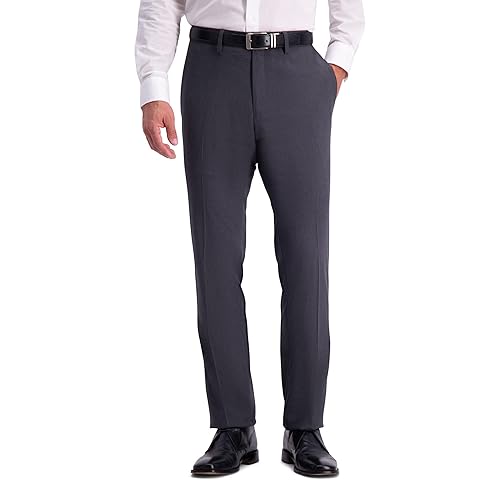 Kenneth Cole REACTION mens Shadow Check Stretch Slim Fit Dress Pants, Charcoal, 38W x 30L US